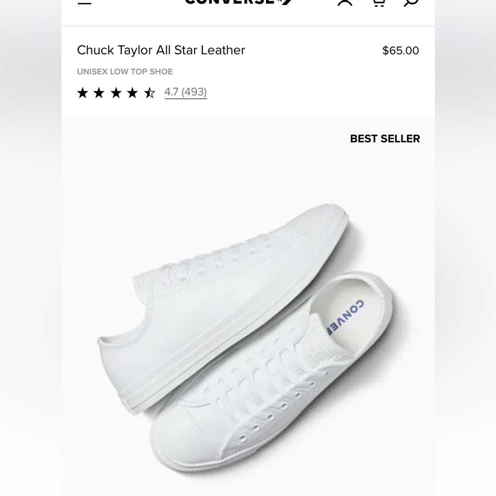 Converse Chuck Taylor All Star Leather White Shoes